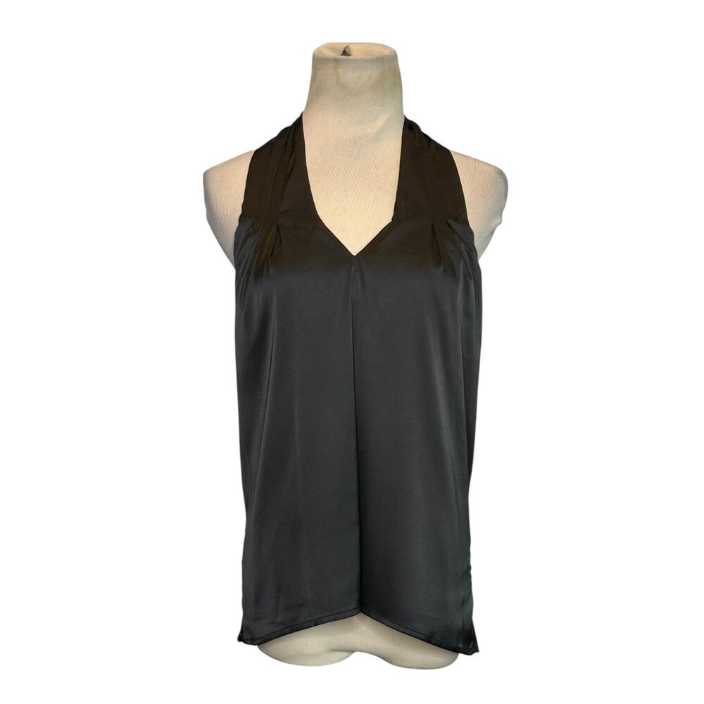 Superdown black satin halter blouse size Small